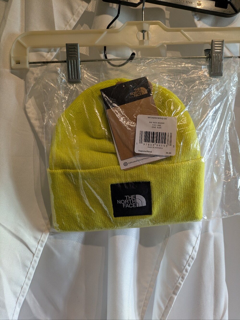 E3 The North Face Big Box Beanie Fizz Lime Green Neon OSFM NWT $30